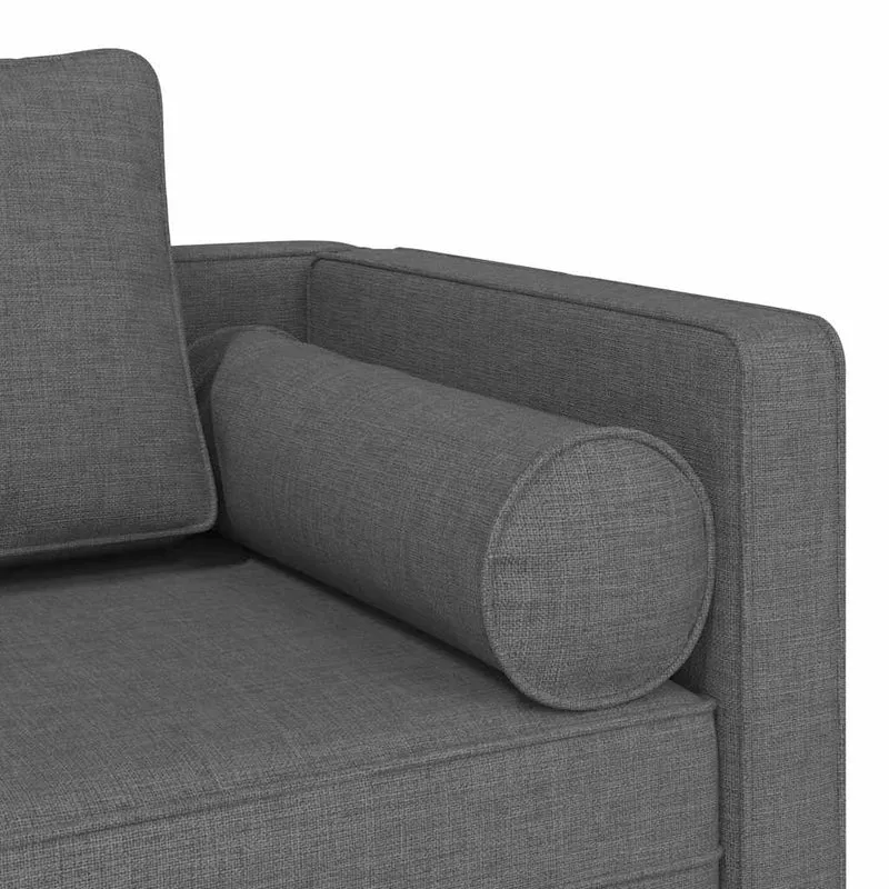 Méridienne chaise longue canapé pour intérieur avec coussins en tissu gris foncé DEC026078