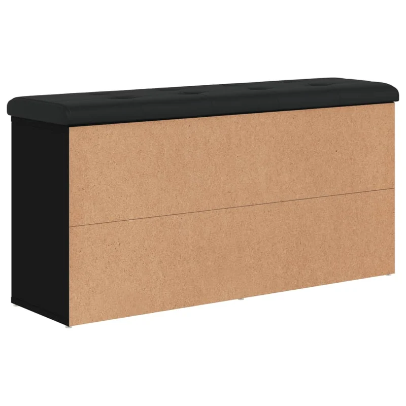 Banc de rangement à chaussures noir 102 x 32 x 50 cm bois d'ingénierie noir DEC024911