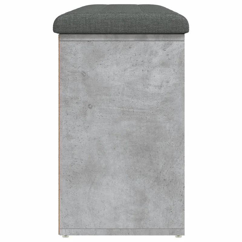 Banc de rangement à chaussures couleur gris béton 102 x 32 x 50 cm bois d'ingénierie DEC024901