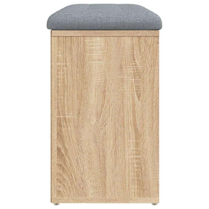 Banc de rangement à chaussures couleur chêne 82 x 32 x 50 cm bois d'ingénierie brun DEC024897