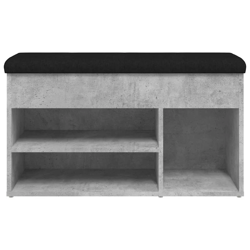 Banc de rangement à chaussures gris béton 82 x 32 x 45,5 cm bois d'ingénierie gris DEC024905