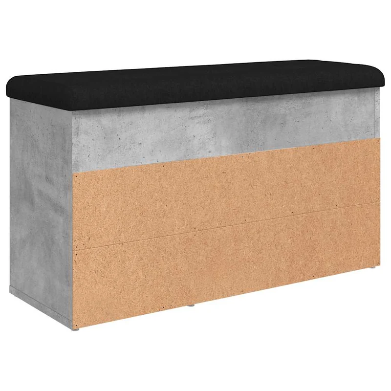 Banc de rangement à chaussures gris béton 82 x 32 x 45,5 cm bois d'ingénierie gris DEC024905