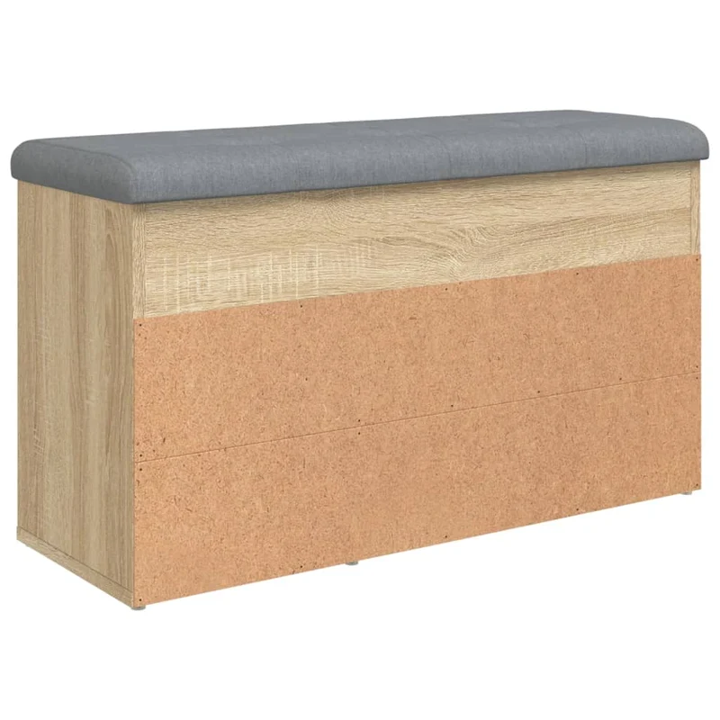 Banc de rangement à chaussures couleur chêne 82 x 32 x 45,5 cm bois d'ingénierie brun DEC024895