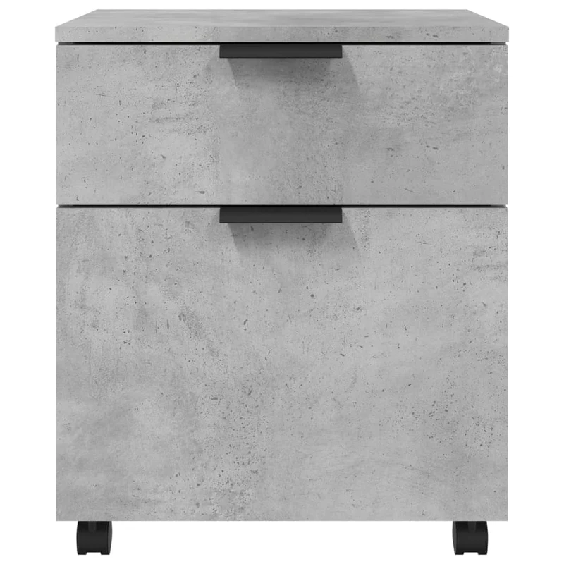 Caissons à tiroirs meuble de bureau sur roulettes mobile gris béton 45 x 38 x 54 cm gris DEC024564