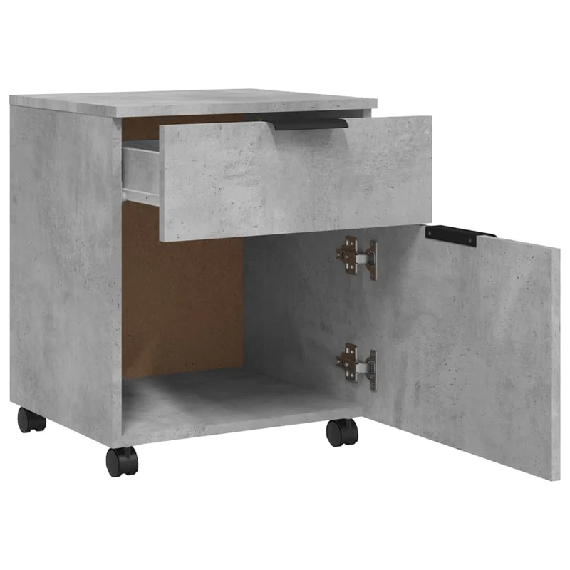 Caissons à tiroirs meuble de bureau sur roulettes mobile gris béton 45 x 38 x 54 cm gris DEC024564
