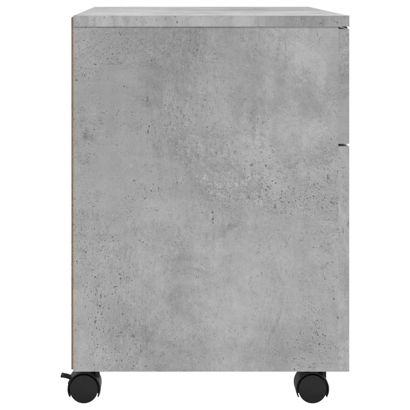 Caissons à tiroirs meuble de bureau sur roulettes mobile gris béton 45 x 38 x 54 cm gris DEC024564