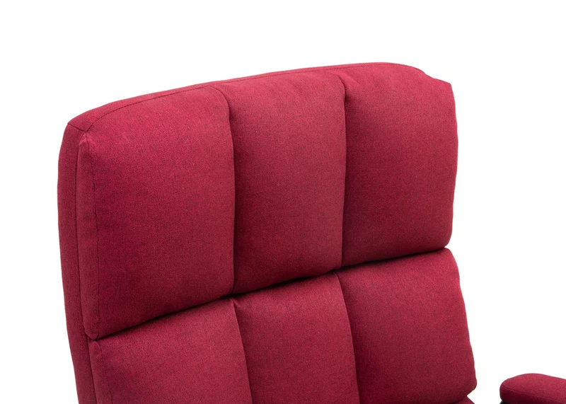 Chaise de bureau pivotante réglable en hauteur en tissu rouge forme ergonomique 04_0001876
