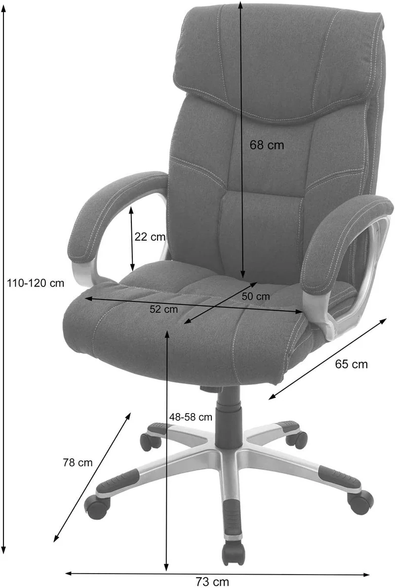 Fauteuil chaise de bureau sur roulettes pivotante hauteur réglable synthétique Café-brun 04_0001803