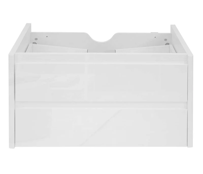 Meuble sous lavabo avec deux tiroirs haute aspect très brillant 50x80cm MDF et acier blanc 04_0001248