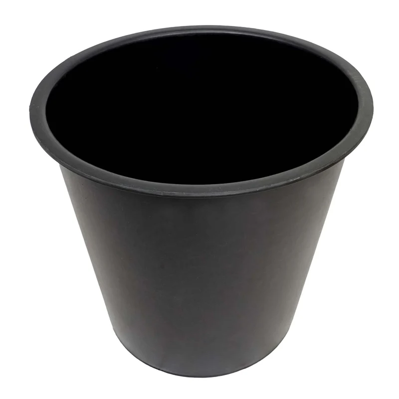 Jardinière pot de fleur bac à fleurs rond 50 x 34 cm extérieur bois d'acacia marron 04_0007220