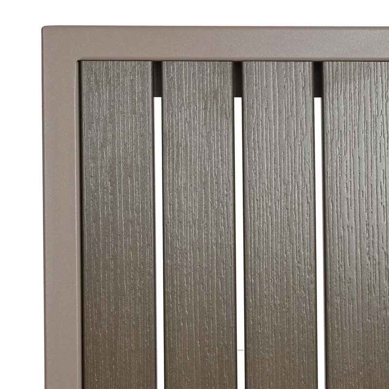 Lot de 2 chaises de jardin extérieur en aluminium aspect bois structure gris champagne 04_0007302