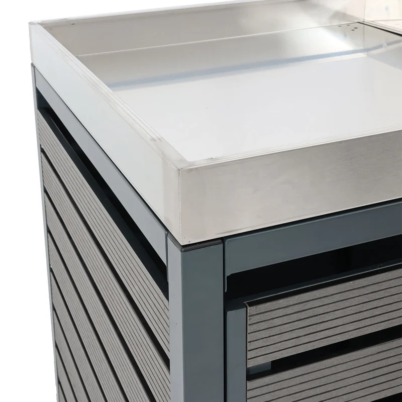 Abris poubelles verrouillable avec bac à plantes 124 x 146 x 102 cm wpc métal anthracite 04_0007013