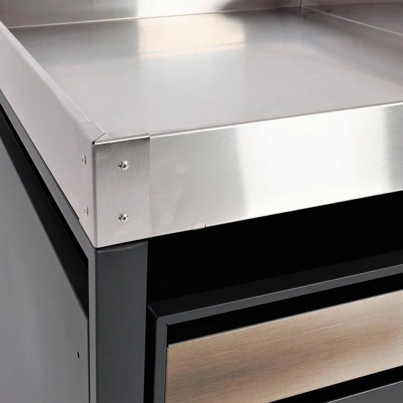 Abris poubelles deux compartiments avec bac à plantes 125 x 132 x 80 cm métal anthracite or 04_0006988