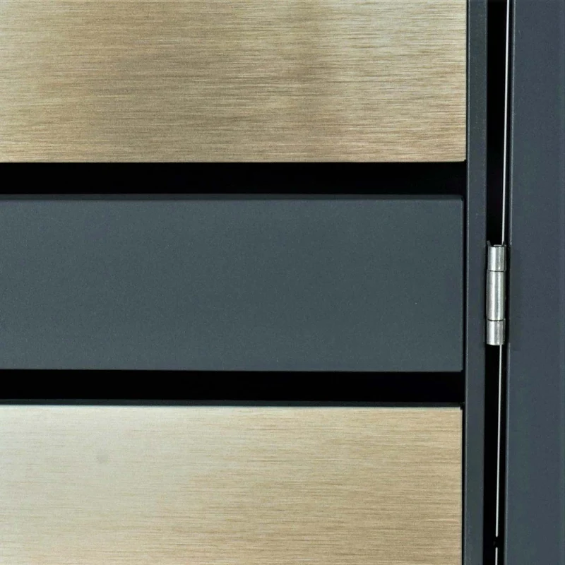 Abri poubelle un compartiment pour une ou deux poubelles en métal anthracite or 04_0006991