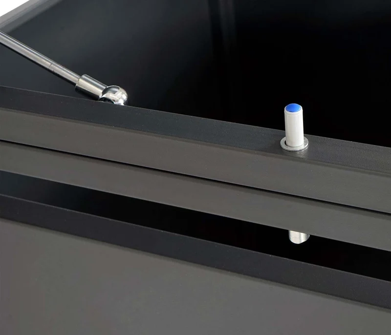 Abri poubelle un compartiment pour une ou deux poubelles en métal anthracite or 04_0006991