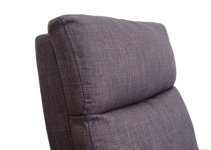 Fauteuil TV relaxation fonction inclinable réglage synchrone du dossier et du repose-pieds en tissu gris-marron 04_0006878
