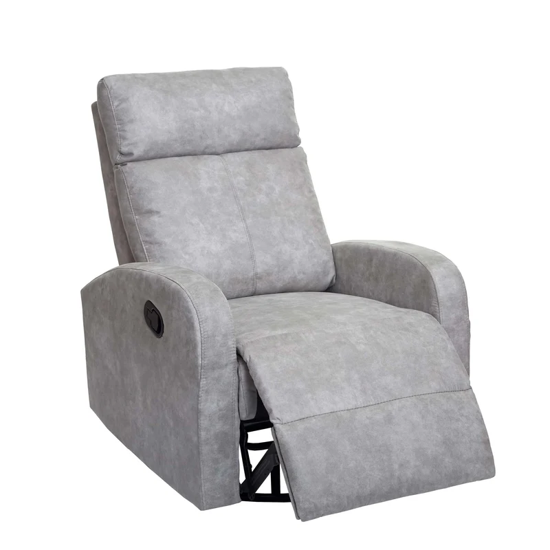 Fauteuil tv relaxation fonction bascule siège rotatif en tissu gris clair 04_0006873