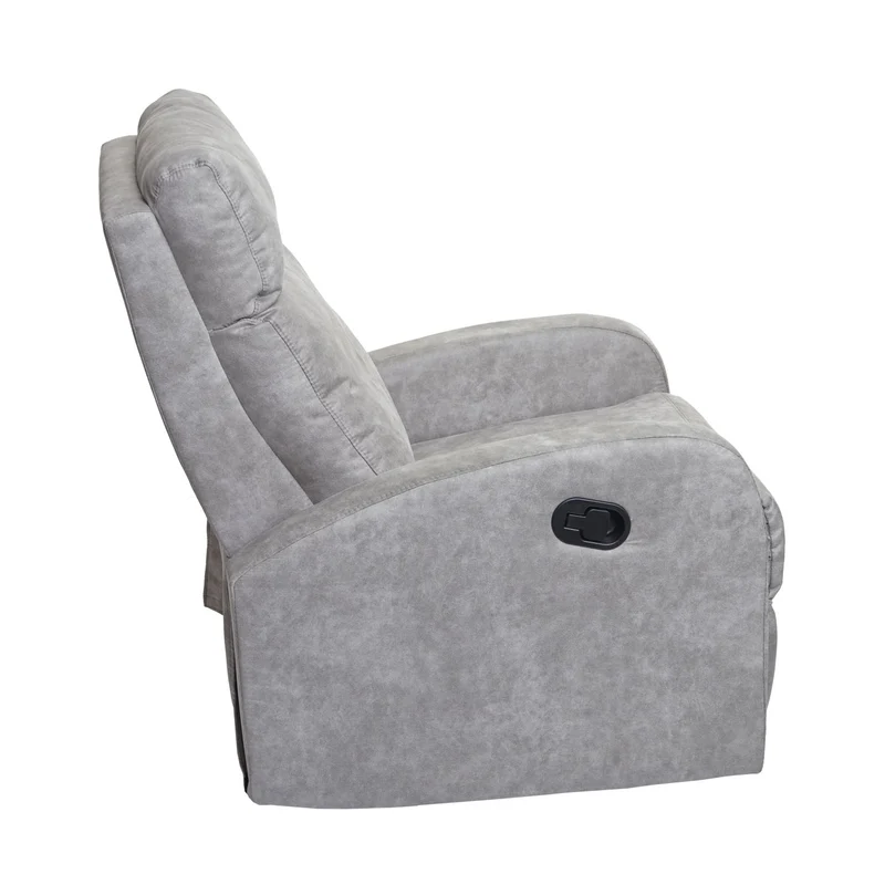 Fauteuil tv relaxation fonction bascule siège rotatif en tissu gris clair 04_0006873