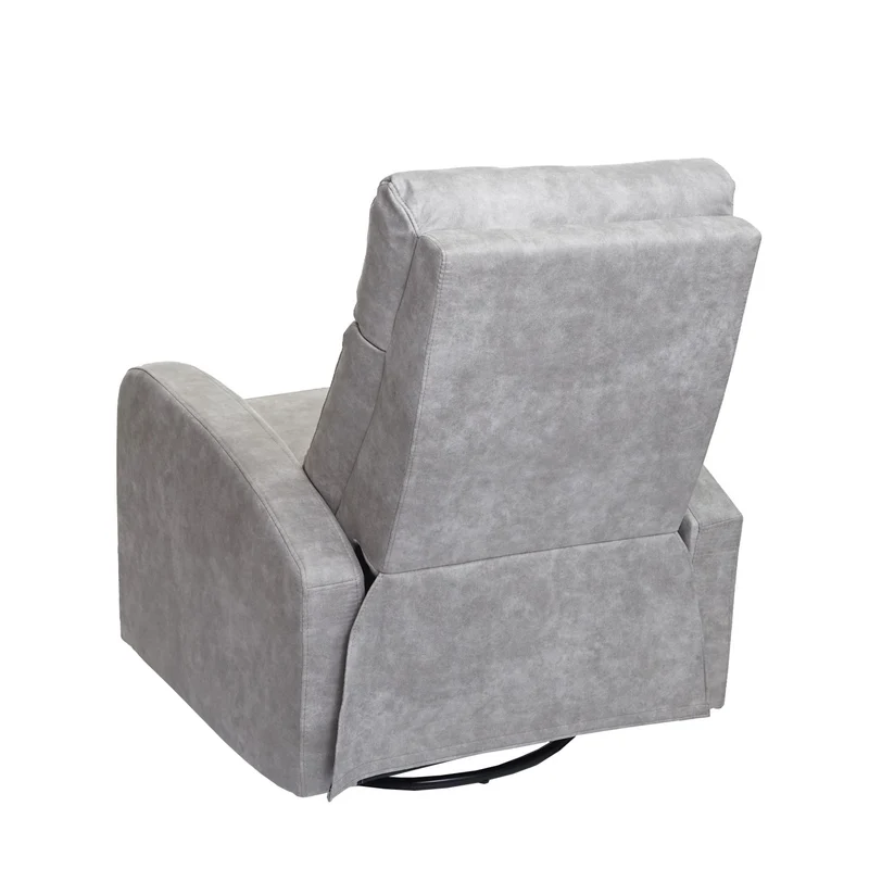 Fauteuil tv relaxation fonction bascule siège rotatif en tissu gris clair 04_0006873