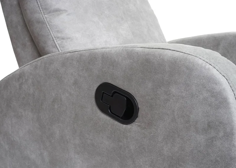 Fauteuil tv relaxation fonction bascule siège rotatif en tissu gris clair 04_0006873