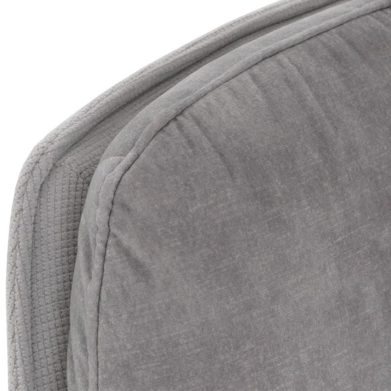 Lot de 2 chaises de salle à manger pivote à 180° coutures décoratives tissu gris et métal noir 04_0007406
