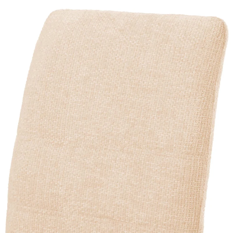 Lot de 2 chaises de salle à manger en inox brossé et tissu chenille crème 04_0007401