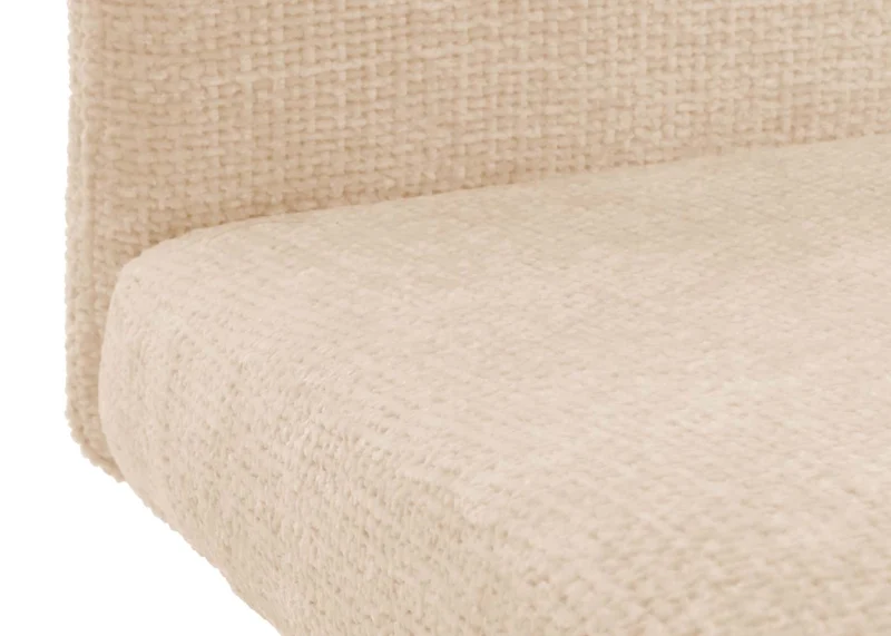 Lot de 2 chaises de salle à manger en inox brossé et tissu chenille crème 04_0007401