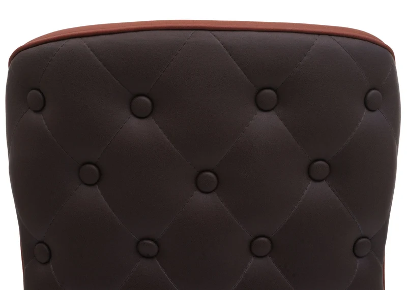Lot de 2 chaises de salle à manger rembourrée en tissu terre cuite capitonné plastique marron et bois 04_0007385