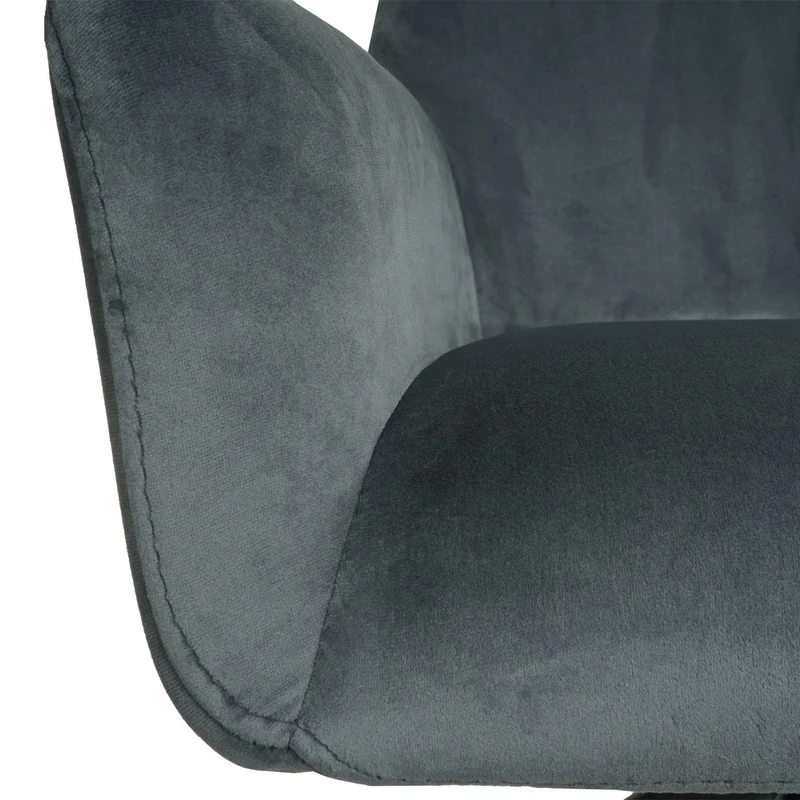 Lot de 2 chaises de salle à manger avec accoudoirs siège rotatif en tissu gris foncé 04_0007379