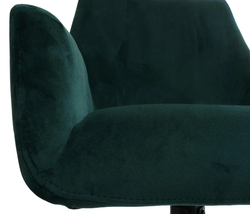 Lot de 2 chaises de salle à manger avec accoudoirs siège rotatif en tissu vert 04_0007380