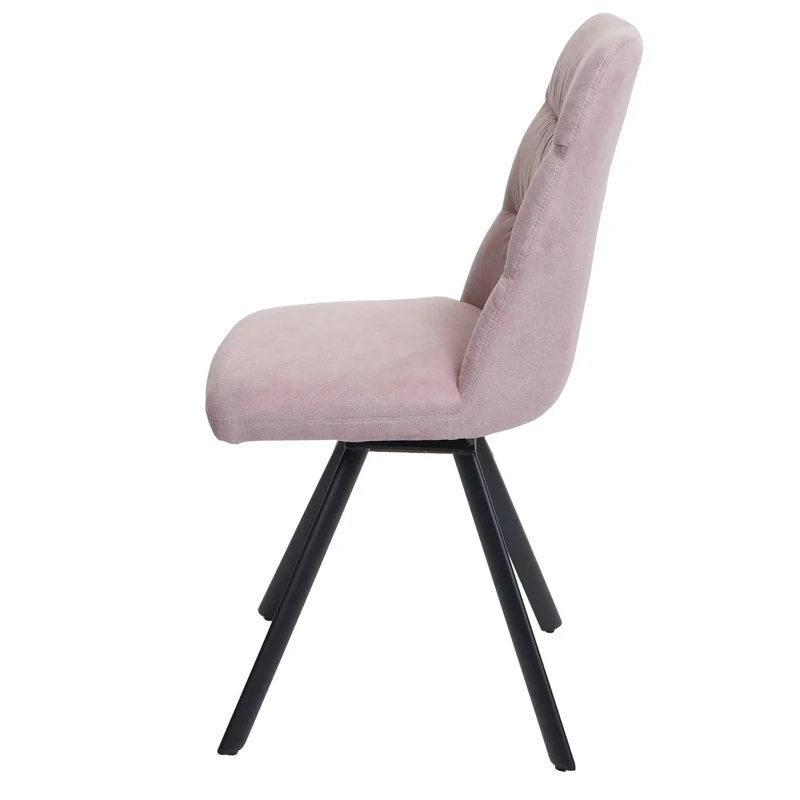 Lot de 2 chaises de salle à manger rotation à 90° dans les deux sens en velours rose structure en acier 04_0007360