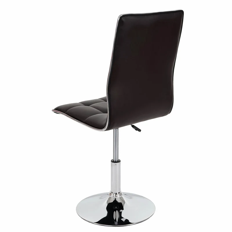 Lot de 2 chaises de salle à manger réglable en hauteur et rotative en PVC marron base en métal 04_0007347