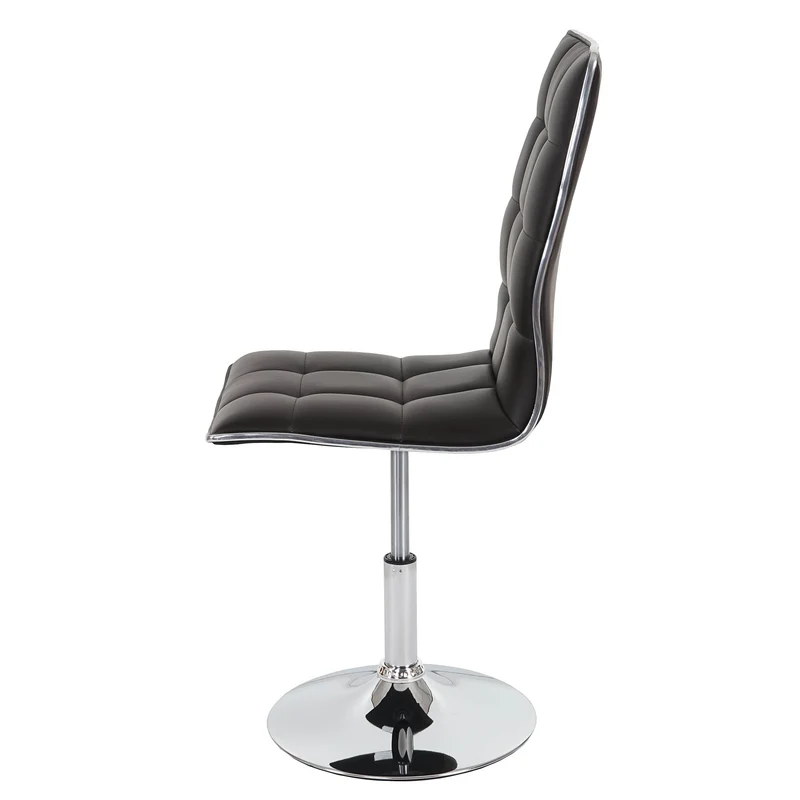 Lot de 2 chaises de salle à manger réglable en hauteur et rotative en PVC marron base en métal 04_0007347