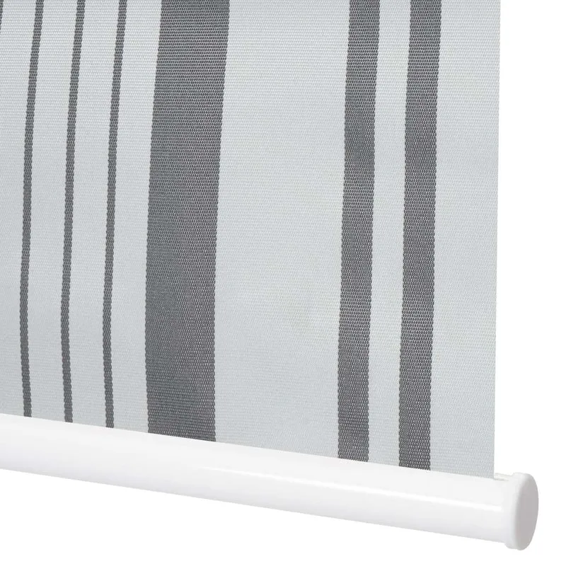 Lot de 2 stores enrouleurs pour fenêtre avec kit de montage 120 x 230 cm protection solaire opaque gris/blanc 04_0007438