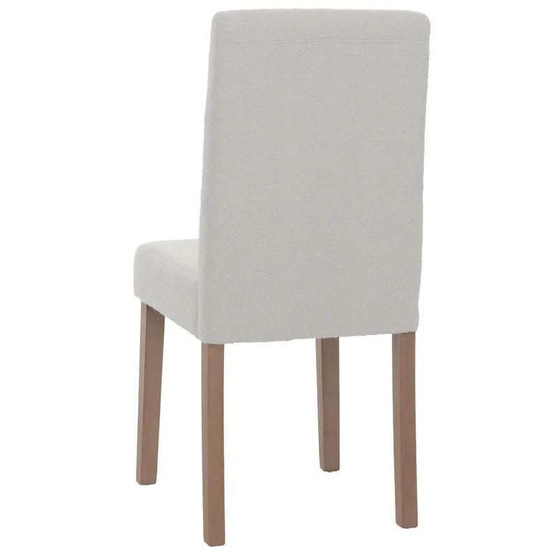 Lot de 2 chaises de salle à manger dossier haut en tissu bouclé crème pieds en bois clairs 04_0007319