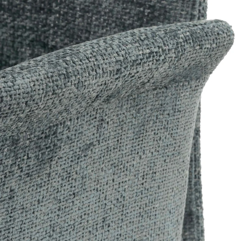 Lot de 2 chaises de salle à manger avec accoudoirs en acier inoxydable brossé et tissu chenille bleu-vert 04_0007309