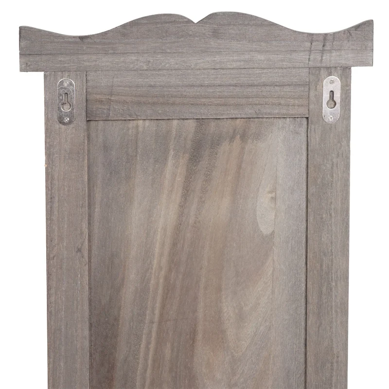 Lot de 2 porte-manteaux mural panneau avec 3 crochets 109 x 28 x 4 cm en bois gris-marron vieilli 04_0007419