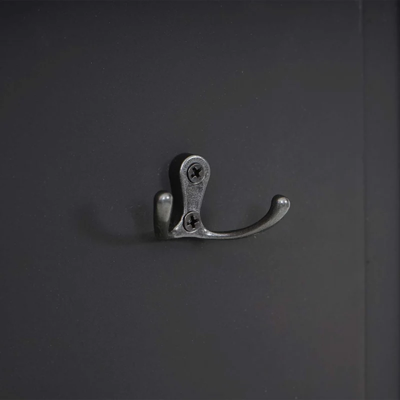 Lot de 2 porte-manteaux mural panneau avec 3 crochets 109 x 28 x 4 cm en bois peint gris foncé 04_0007422
