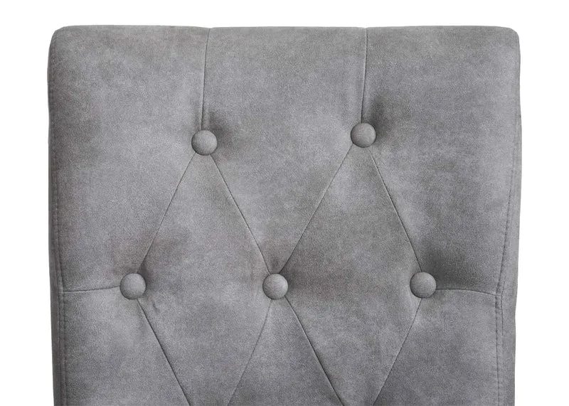 Lot de 6 chaises de salle à manger avec rivets métalliques décoratifs en tissu gris clair pieds clairs 04_0007620
