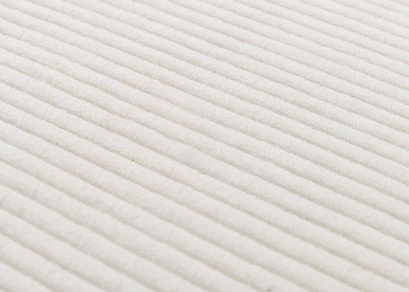Lot de 4 chaises de salle à manger dossier haut en tissu velours côtelé crème pieds foncés 04_0007520