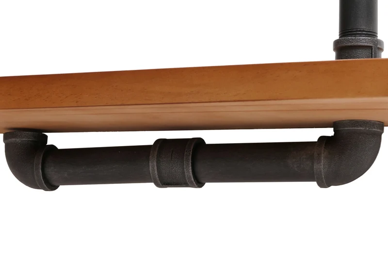 Lot de 2 étagères murales suspendues design industriel acier et bois clair 29x45x25 cm 04_0007483