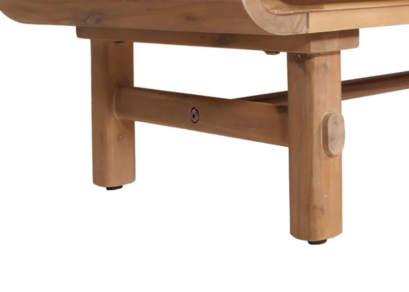 Meuble TV avec tiroir et trois compartiments de rangement en bois d'acacia MDF et rotin couleur teck 160 cm 04_0007867