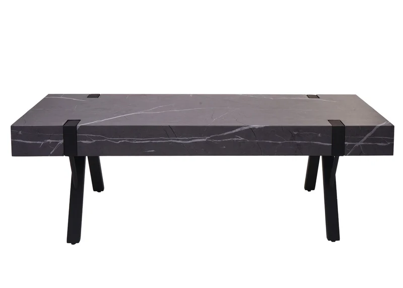 Meuble TV meuble de salon 42 x 120 x 40 cm MDF aspect marbre gris et fer 04_0007860
