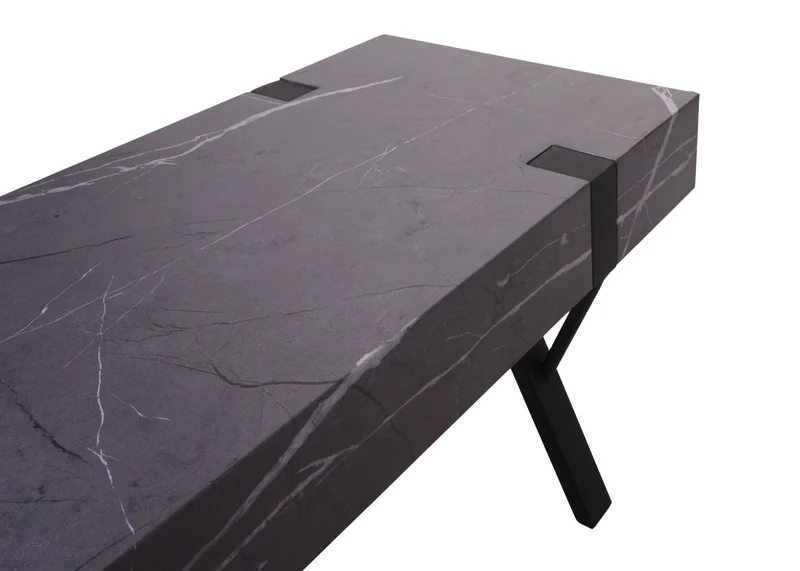 Meuble TV meuble de salon 42 x 120 x 40 cm MDF aspect marbre gris et fer 04_0007860