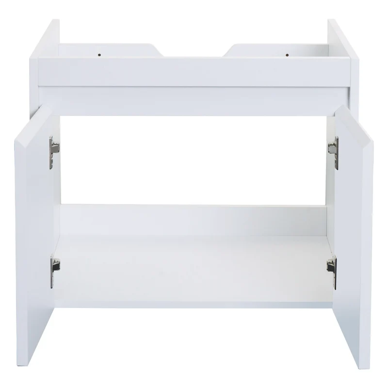 Meuble sous lavabo mural rangement salle de bain avec 2 portes 48x59x46 cm MDF blanc 04_0007847