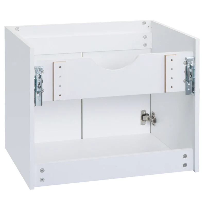 Meuble sous lavabo mural rangement salle de bain avec 2 portes 48x59x46 cm MDF blanc 04_0007847