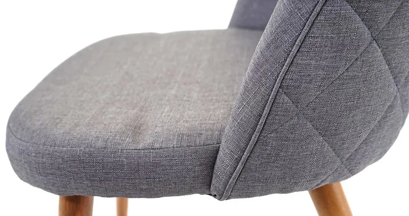 Lot de 6 chaises de salle à manger couture en forme de losange design rétro années 50 en tissu gris foncé 04_0007685