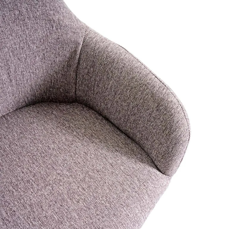 Lot de 6 chaises de salle à manger design rétro en tissu gris pieds en métal noirs 04_0007687