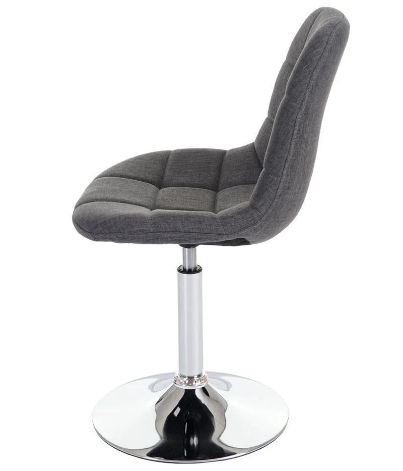 Lot de 6 chaises de salle à manger pivotante en textile gris clair et cadre en métal chromé 04_0007682