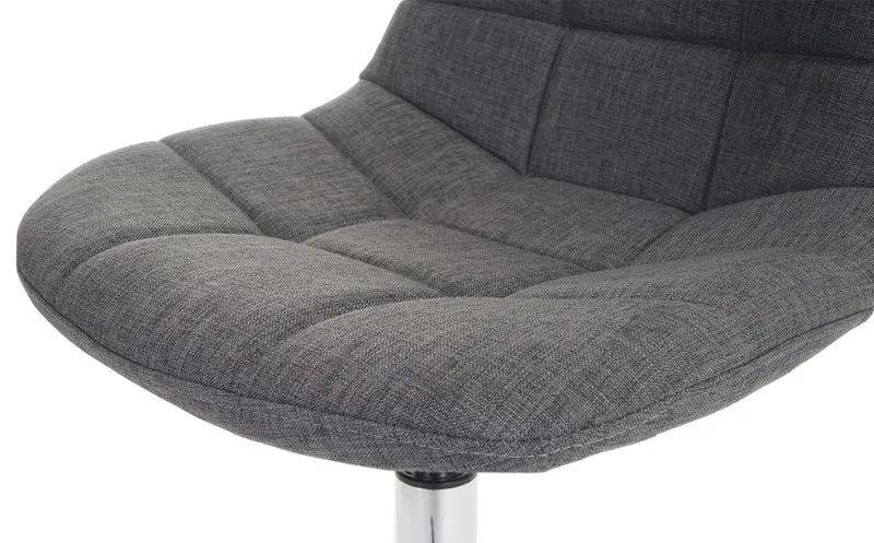 Lot de 6 chaises de salle à manger pivotante en textile gris clair et cadre en métal chromé 04_0007682